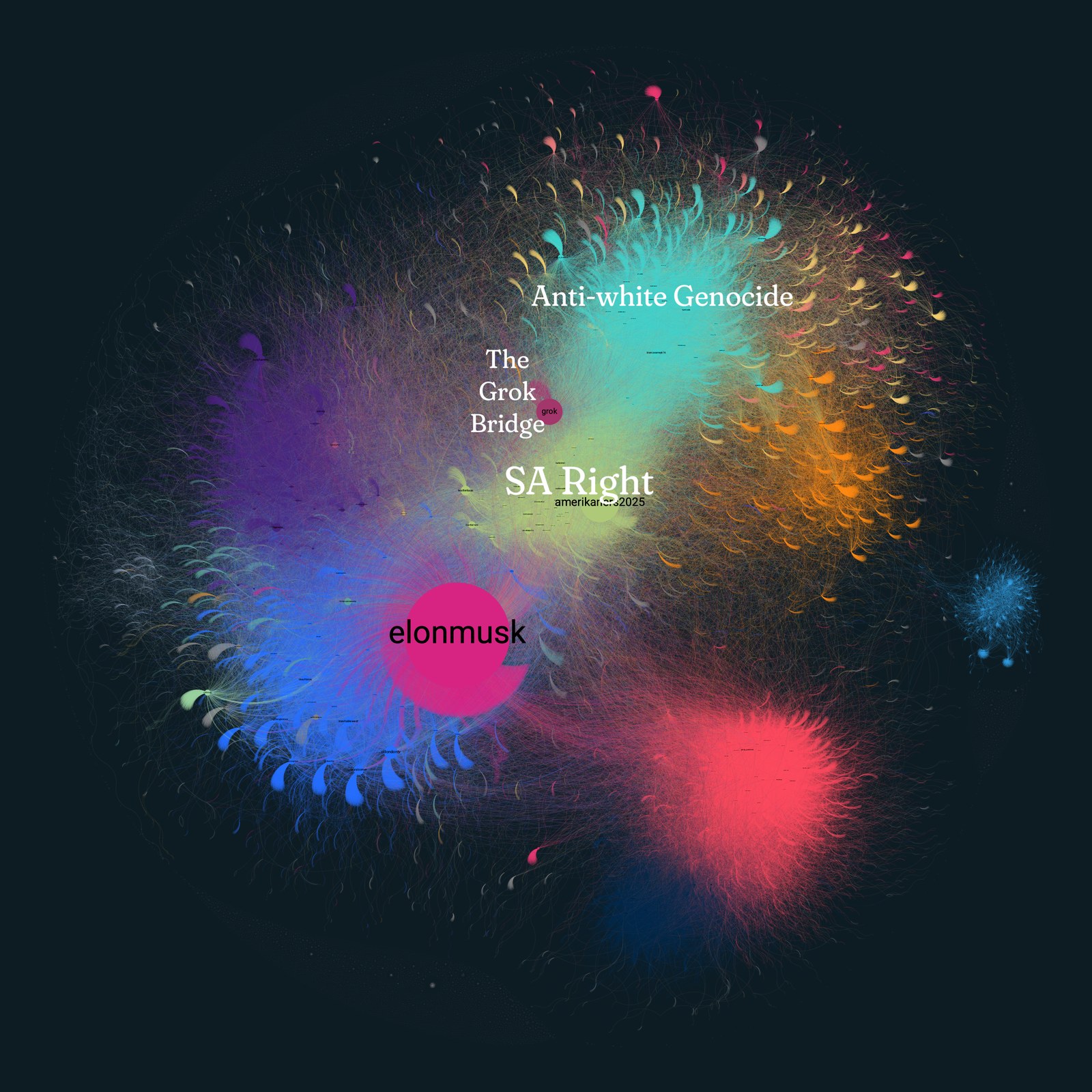 White genocide network on X, February 2026